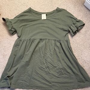 Chic Olive Green Women's Short Sleeve Dress
